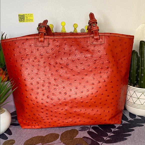 Dooney & Bourke Strawberry Ostrich Shopper - Picture 3 of 12